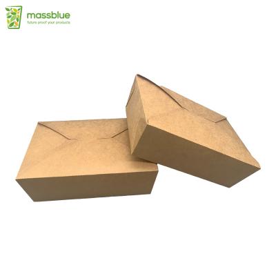 China Recycled Materials Restaurant Togo Container Biodegradable Box Salad Disposable Caterer Boxes Fast Food Paper Boxes for sale