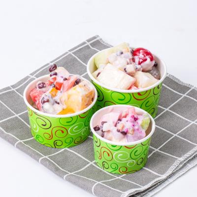 China Disposable Custom Printed Double Wall Paper Cup Beverage Ice Cream Tea Coffee Disposable Paper Cups for sale