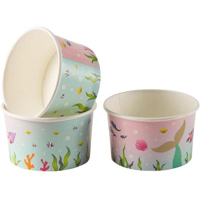 China Eco Friendly Disposable Paper Cups Biodegradable Ice Cream Take Away Paper Cup for sale