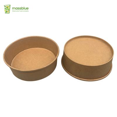 China Food Grade Disposable Biodegradable Leakproof Salad Bowl Take Out Disposable Paper Bowls for sale