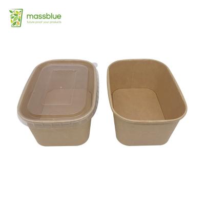 China Disposable Take Out Natural Brown Color Kraft Paper Fast Food Lunch Box Cookie Box Food Container for sale