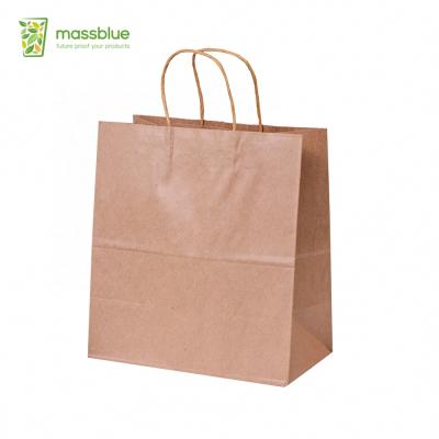 China Wholesales Disposable Brown Paper Carrier Bags Custom Paper Bag Packaging for sale