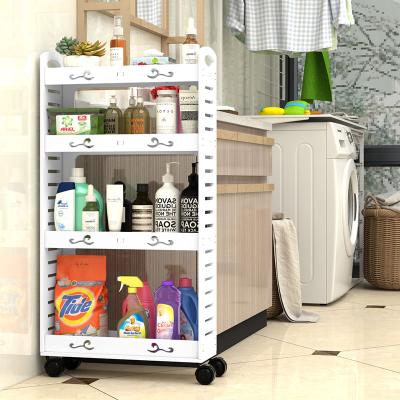 China PANEL Kitchen Storage Rack Trolley Portable Modern White Cart for sale