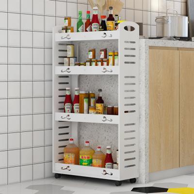 China Modern Kitchen Stocked PVC Storage Rack Waterproof Trolley Cart Modern Design for sale