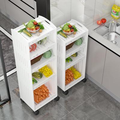 China Mobile Kitchen Furniture Fruit Storage Shelf Stored Vegetable Cart for sale