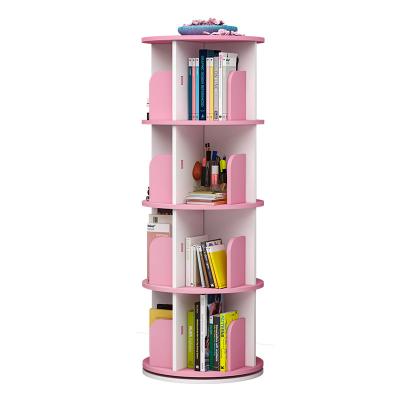 China (Others) Amazon Hot Selling 4 Tiers Adjustable Round Revolving Shelf Book Self Furniture for sale