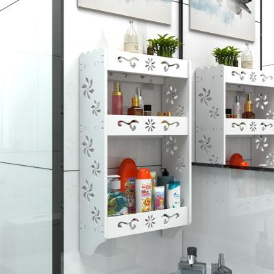 China Sustainable Modern Style Wall Mounted Bathroom PVC Shower Caddy Hanging Storage Shelf for sale