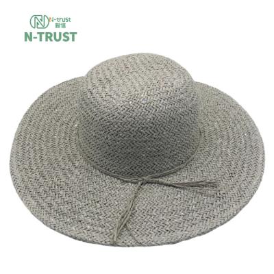 China Wholesale Fashion Character Straw Sun Visor Hat Large Brim Summer Hats Women Wide Straw Hat for sale