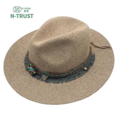 China Men And Women Summer Straw Hat Paper Weave Straw Paper Weave Beach Sun Striped Unisex Outdoor Hat for sale