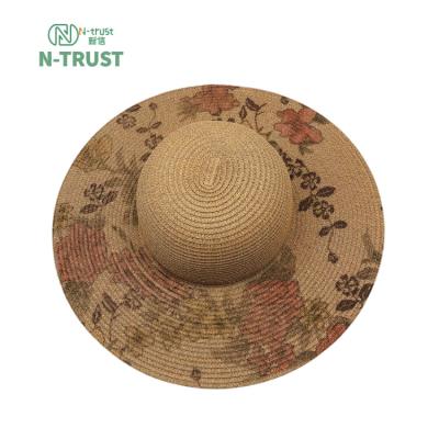 China Wholesale Fashion Character Straw Sun Visor Hat Large Brim Summer Hats Women Wide Straw Hat for sale