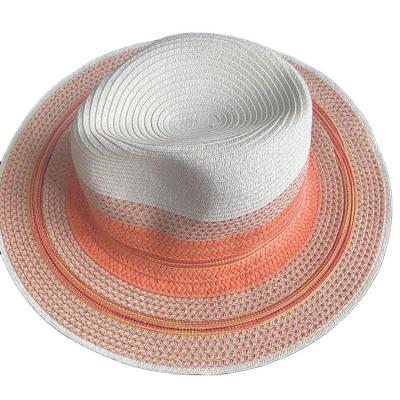 China Large Character Straw Boater Hat Modern Wide Brim for sale