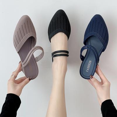 China Female Career Shoe PU Toe Heeled Sandals Lady Office Ankle Strap 2020 Women Flats High Heels Shoes Women for sale