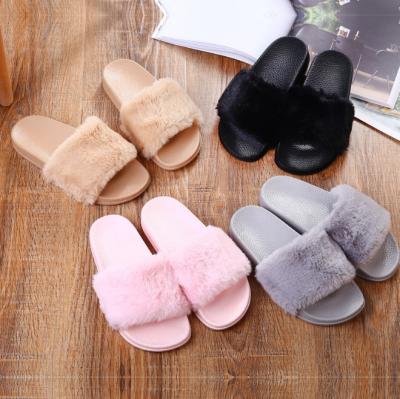 China Fashion Trend PVC Slipper Female Shoes Woman Slippers Outside Slippers Flat Women 2020 Slides For Women Fur Shoe for sale