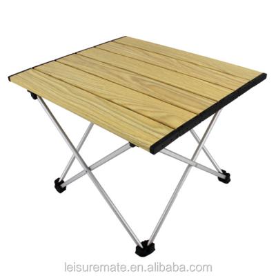 China Modern Outdoor Indoor Furniture Folding BBQ Camping Tea Table Desk Aluminum Lightweight Peach Color for sale