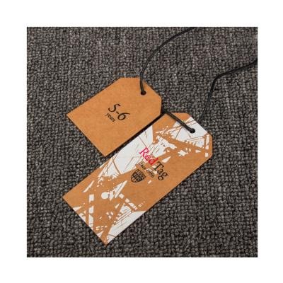 China Recyled Fashion Silk Screen Printing Apparel Kraft Paper Hang Tag Hang Tags With String for sale