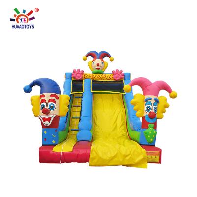 China Factory Mini Carton PVC Clown Slide Commercial Inflatable Triple Lane Animal Inflatable Double Lane Inflatable Dry Slide for sale