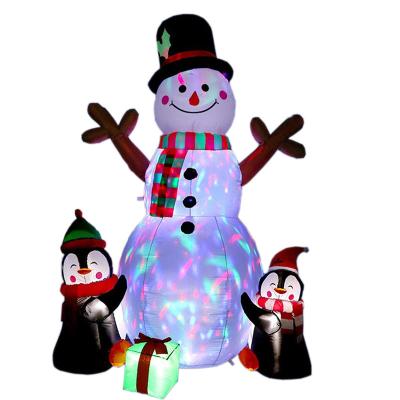 China Chirstmas Decor Xmas Snowman Inflatable Model Penguins Kiss Outdoor Party Lighting Decoration for sale