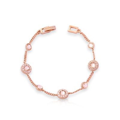 China Rose Gold Inlaid Diamond Double Hand Round Electroplating String Women CIA Niche Design Sense Female Bracelet for sale