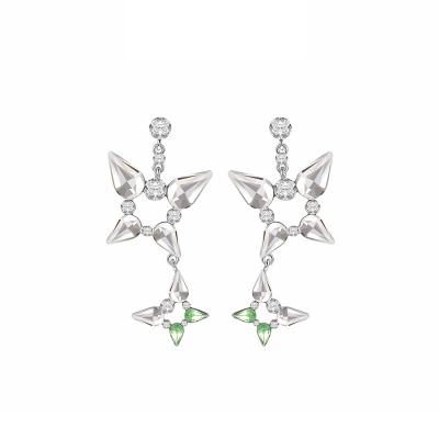 China New high quality female butterfly 925 silver temperament twin earrings for women for sale