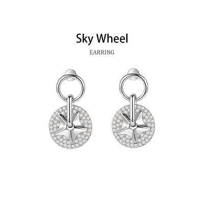 China Rotating Ferris Wheel Diamond-Encrusted Zircon Stars Women's Earrings New for sale