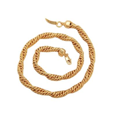 China Europe and America European and American Brass Plating 18K Real Gold Plating Chain Twist Jewelry Simple Women's Short Necklace for sale