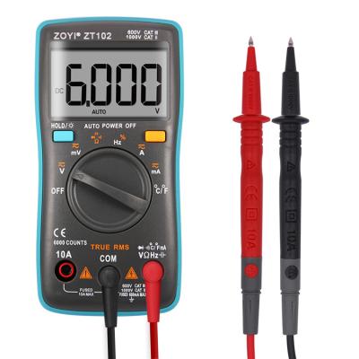 China ZOYI Pocket Digital Multimeter True 60Mohms 1000V Multi Meter Capacitance Small RMS ZT102 Digital Multimeter Tester Multimeter for sale