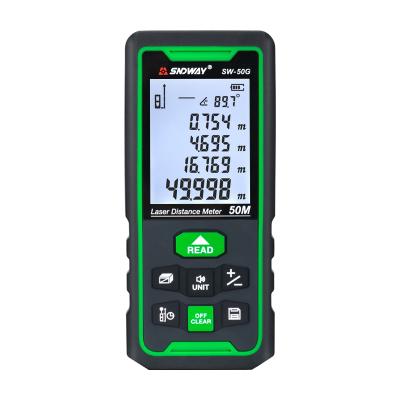 China New Electric Pocket 50M High Precision Laser Level SNDWAY Range Finder SW-50G Portable Laser Distance Meter for sale