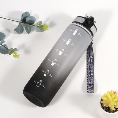 China Viable Accept Custom Motivational Fitness Free Gym Bpa Gradient Water Bottle 32oz Tritan Plastic Water Bottle for sale