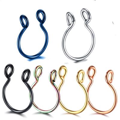 China Fashion Bomei Jewelry Norse Ring Stainless Steel Septum Face Nose U Rings Not Perforated Body Jewelry Piercing Nose Ring for sale