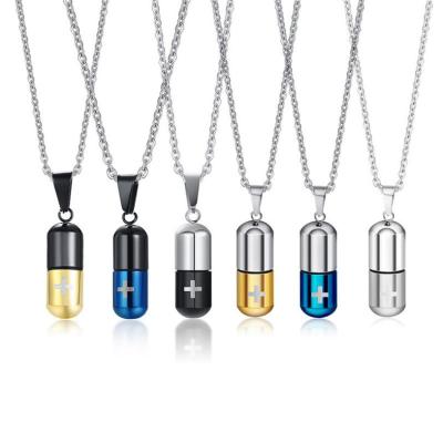 China Fashion Bottle Design Cremation Urn Jewelry Necklace Stainless Steel Ashes Pendant Necklace CMJ050 for sale