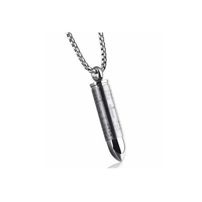 China Wholesale Stainless Steel Cremation Urn Jewelry 316L Memorial Stainless Steel Bullet Cross Necklace for sale