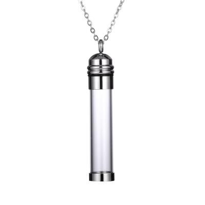 China Wholesale Fashion Keepsake Note Necklace Jewelry Mini Stainless Steel Wish Glass Bottle Pendants Necklace for sale