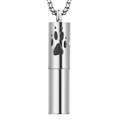 China Fashion Paw Design Diffuser Bottle Necklace Stainless Steel Essential Oil Necklace Jewelry for sale