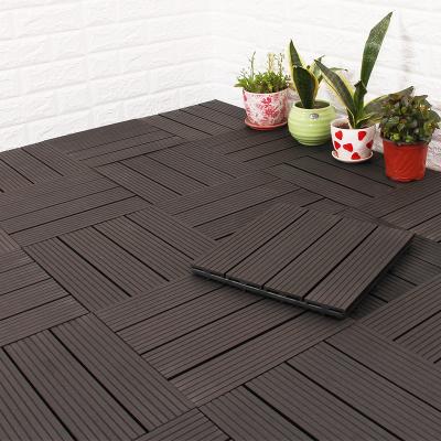 China Modern No Gap Kit Tiles Waterproof Composite 30X30 Exterior Tile Sheet Flooring Wpc Wood Plastic Decking for sale