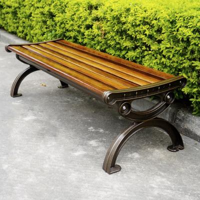 China Patio Bench China Wholesale Cast Aluminum Outdoor Garden Wooden Bench Without Backrest for sale