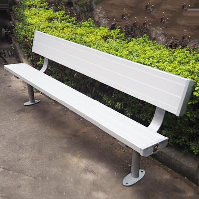 China Shenzhen Furniture Leisure New Product City Garden Furniture Long Chair UV-resistant Public Metal Aluminum Alloy Couch Outdoor Park Bench for sale