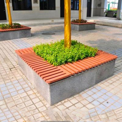 China cheap and good quality UV-resistant outdoor solid wood with stone legs around the tree bench for sale