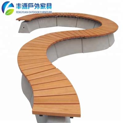 China Supply UV-Resistant Stone Paint PE Slats Bench Combination Benches Steel Outdoor Public Square Custom Formed Special Bench for sale