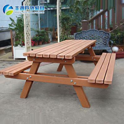 China UV-resistant new design wooden picnic garden dining table and wooden bench set for outdoor picnic for sale