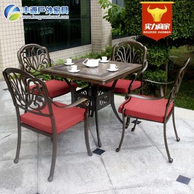 China Cheap Factory Direct Sale Cafe Tables And Chairs Rust Proof Cast Aluminum Patio Furniture Dining Set for sale