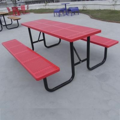 China UV-Resistant Hot Sale Metal Outdoor Picnic Table And Bench for sale