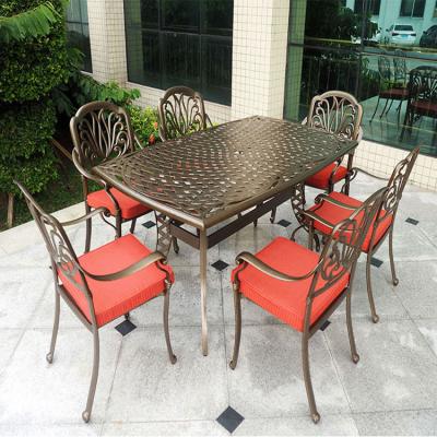 China Garden Set Professional Outdoor Furniture Factory Cast Aluminum Garden Set, Patio Dining Table for sale