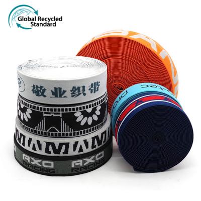 China Free Design 1inch 2inch Viable Factory Supply Recycled Mercerized Polyester Wide Nylon Webbing Woven Elastic Band Belt for sale