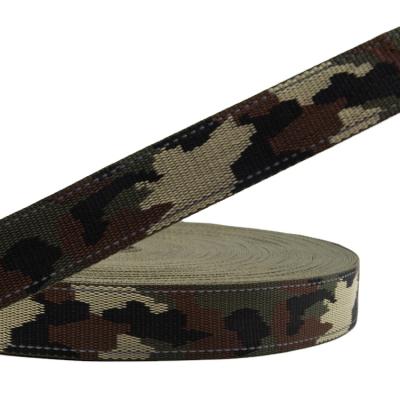 China Reflective Camouflage Custom Breathable Single Jacquard Polyester Reflective Webbing for sale