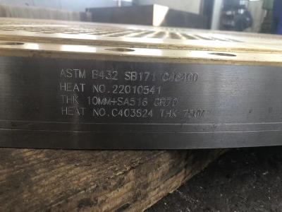 Κίνα ASTMC46400 Brass Tube Sheets 12mm Exploding Tube Sheets Συγκολλημένη πλάκα εναλλάκτης θερμότητας προς πώληση