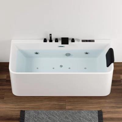 China Freestanding Independent square acrylic bathtub constant temperature hotel indoor and outdoor European white bathtub for sale