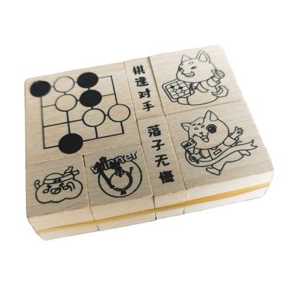 China Office DIY Toy Stamps Fashion Cheap Factory Direct Sales Interesting Funny 2# Wooden Stamp for sale