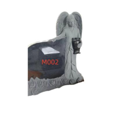 China Modern Wholesale Black Granite Angel Statue Headstones And Monuments for sale