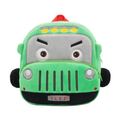 China Lightweight Cute Children Backpack Boy Girl Vehicle Cartoon Plush Toy Bag Off-Road School Bag for sale