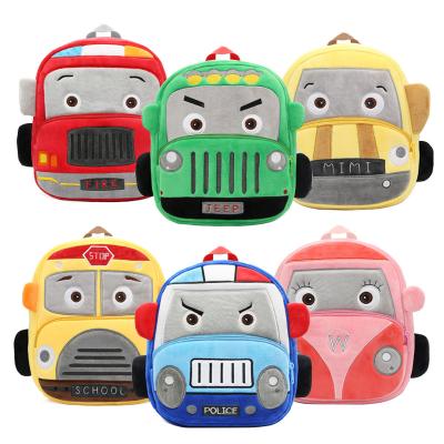 China Wholesale Lightweight Car Series Cartoon Plush Backpack 3-6 Years Boy Girl School Backpack for sale